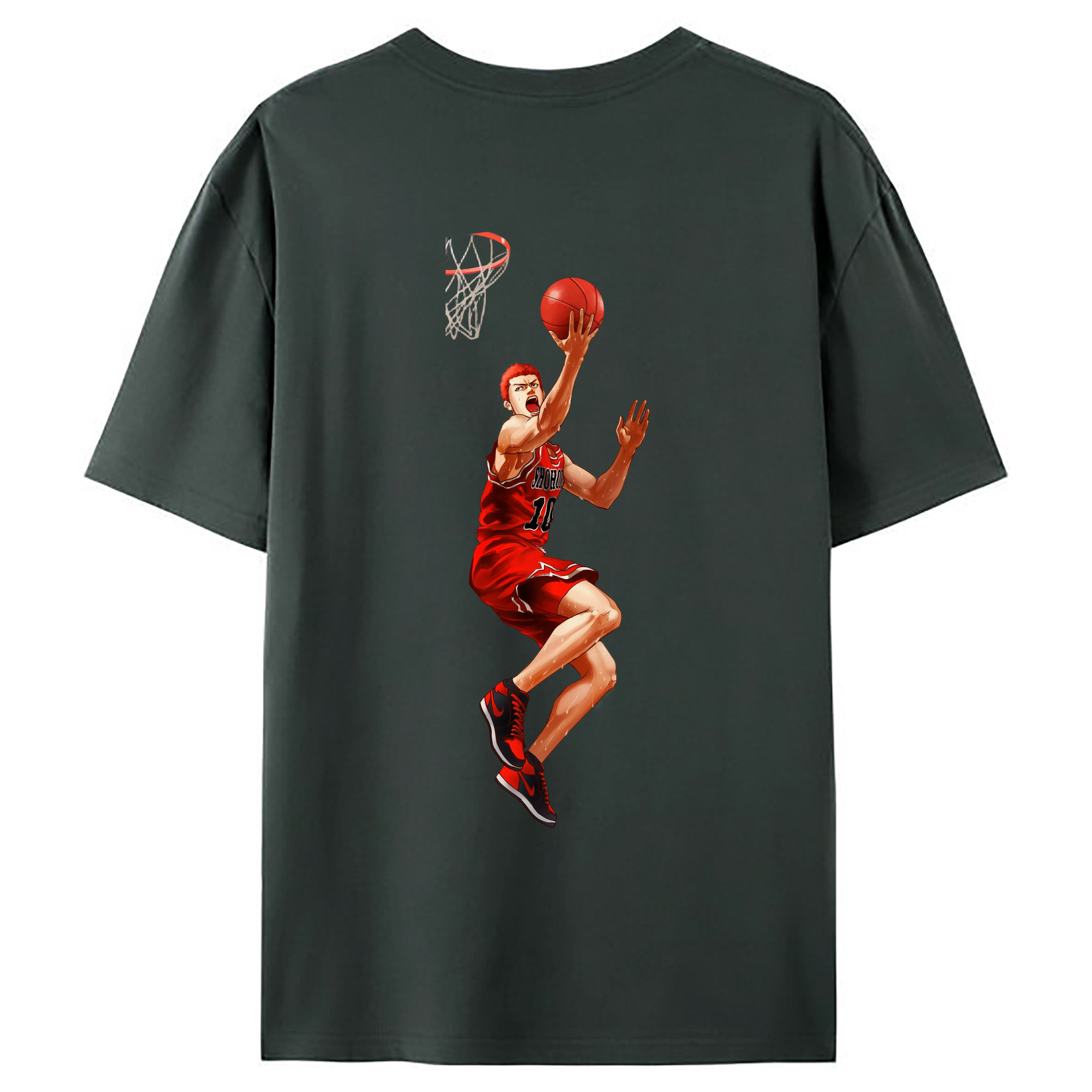 （画像用） SLAM DUNK／スラムダンク 綿100％ メンズ半袖Tシャツ（バックプリント） 通気性